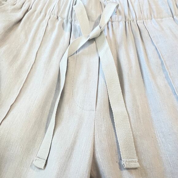 Babaton Aritzia Day Linen Pants Blue S Drawstring Waist Straight Leg Casual Crop - Picture 10 of 13